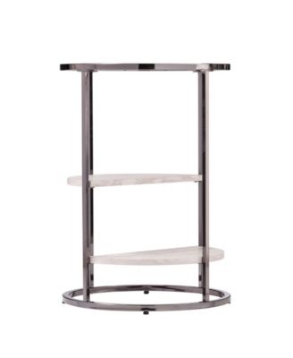 Cabot Round Side Table with Faux Stone