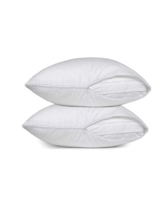 Hypoallergenic Breathable Pillow Protector with Zipper – White (2 Pack)