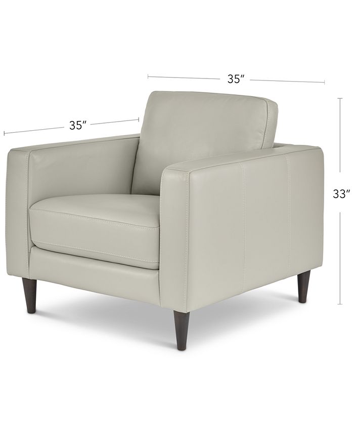 Macy's Jennis 35" Leather Arm Chair, Created for Macy's & Reviews