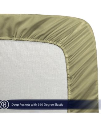 Microfiber Bedding Sheet Set 400TC Cotton 4Pc Sheet Set