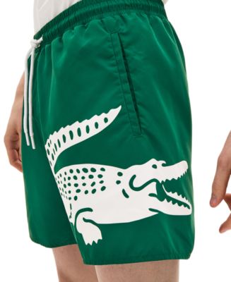 Lacoste Men's Signature Print Light 6 Swim Trunks - Macy's