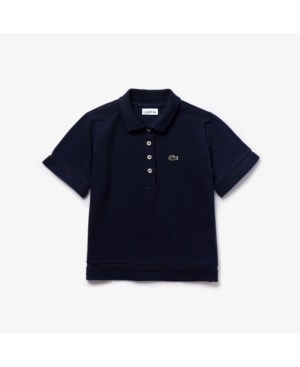 image of Lacoste Toddler and Little Girls Short Sleeve Boxy Fit Polo Shirt