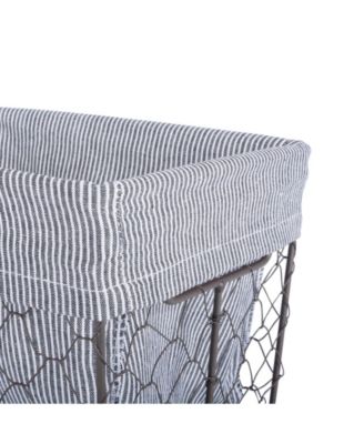 Vintage-like Chicken Wire Ticking Stripe Liner Set of 5