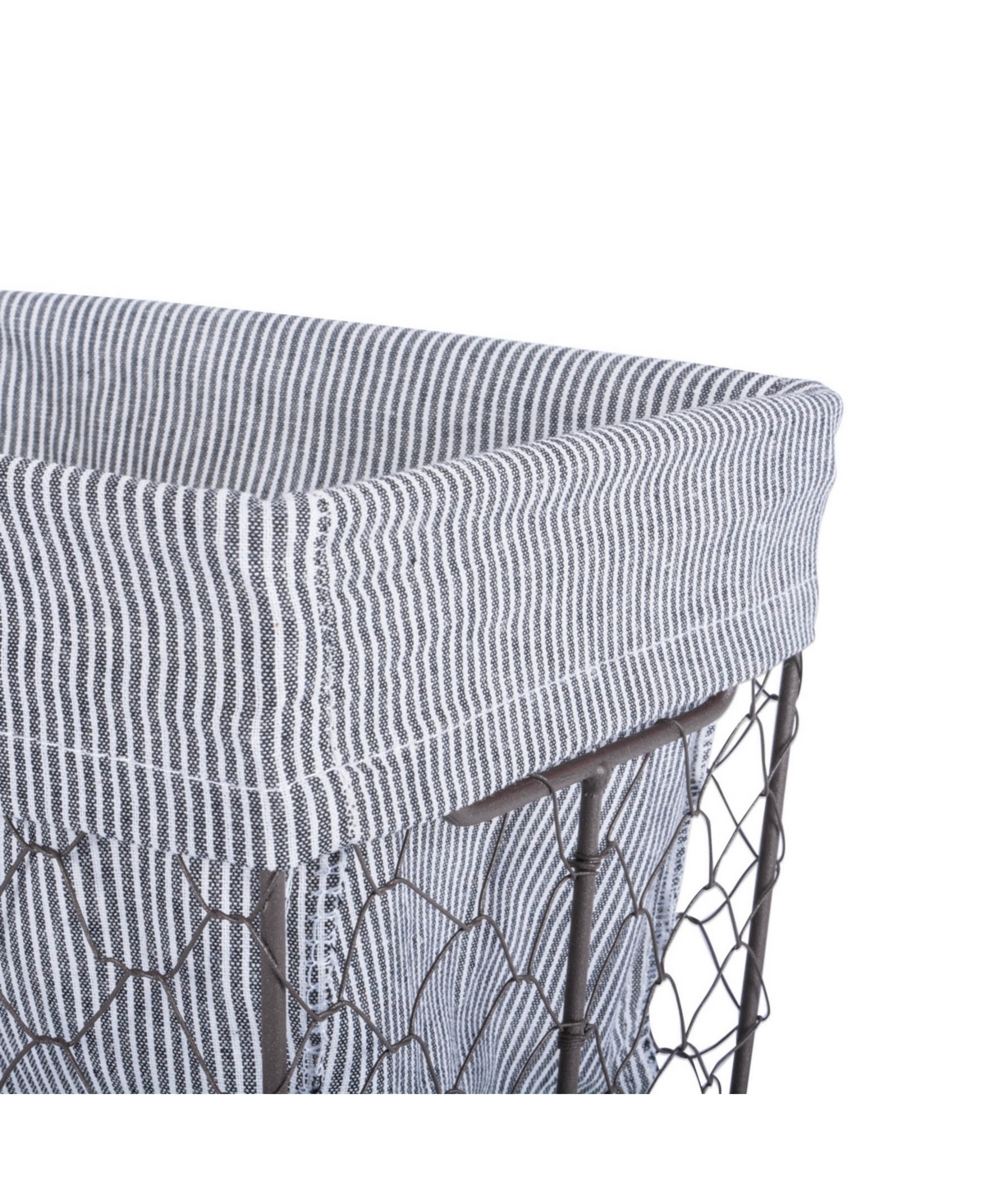 Design Imports Vintage-like Chicken Wire Ticking Stripe Liner Set of 5