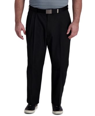 Haggar - Men's Big & Tall Classic-Fit Cool Right Performance Flex Pleated Solid Dress Pants