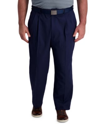 Haggar - Men's Big & Tall Classic-Fit Cool Right Performance Flex Pleated Solid Dress Pants