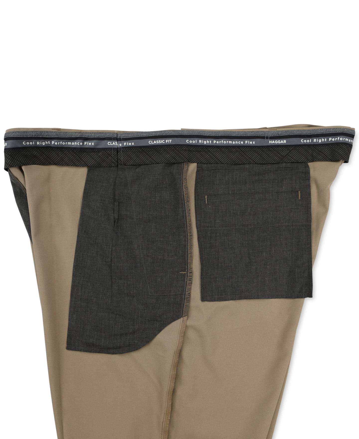 Мужские брюки Haggar Big & Tall Cool Right Performance Flex Classic Fit Flat Front Pant, цвет: Бежевый меланжевый — фото 6