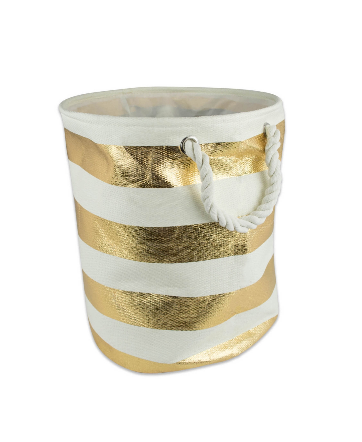 Paper Bin Stripe Round Large - Gold