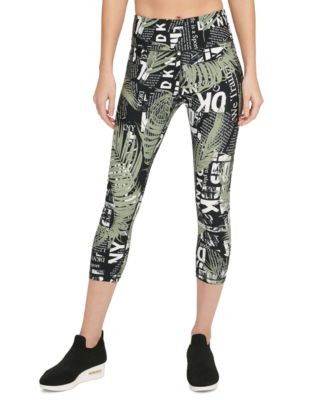 DKNY Damen High Waist 7/8 Leggings – Elastische, Cropped Leggings Mit Logo Für Sport & Alltag