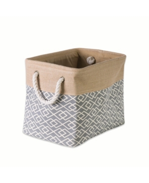 Design Imports Burlap Bin Diamond Rectangle Large
