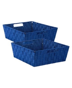 Design Imports Nylon Bin Basket-weave Trapezoid Set of 2