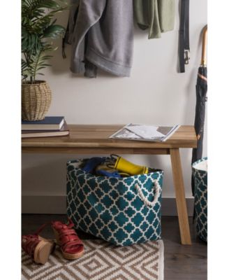 Design Imports Polyester Bin Lattice Rectangle Medium