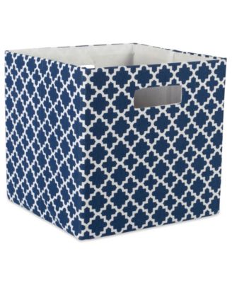 Lattice Square Print Polyester Storage Bin