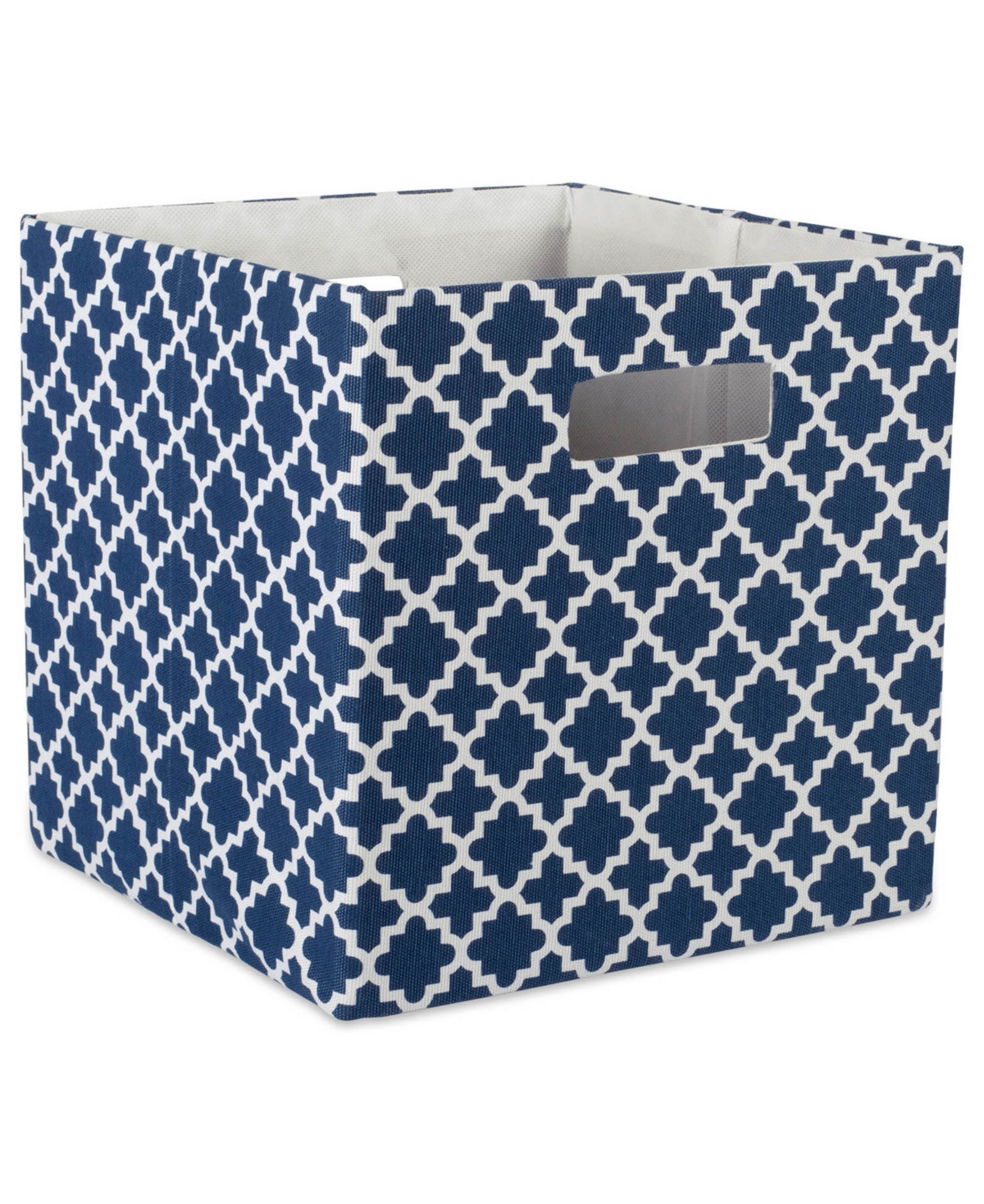 Design Imports Lattice Square Print Polyester Storage Bin