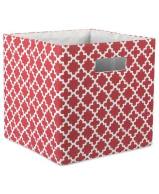 Lattice Square Print Polyester Storage Bin