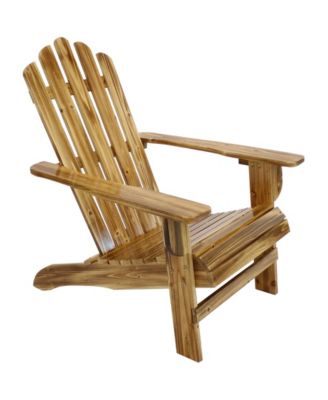 Outdoor Natural Fir Wood Rustic Lounge Backyard Patio Adirondack Chair - Light Charred Finish