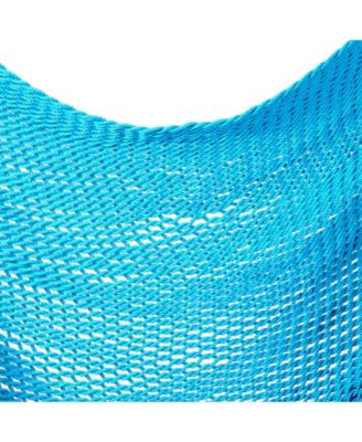 Caribbean Style Extra Large Hanging Rope Hammock Chair Swing with Stand - 300 lb Weight Capacity