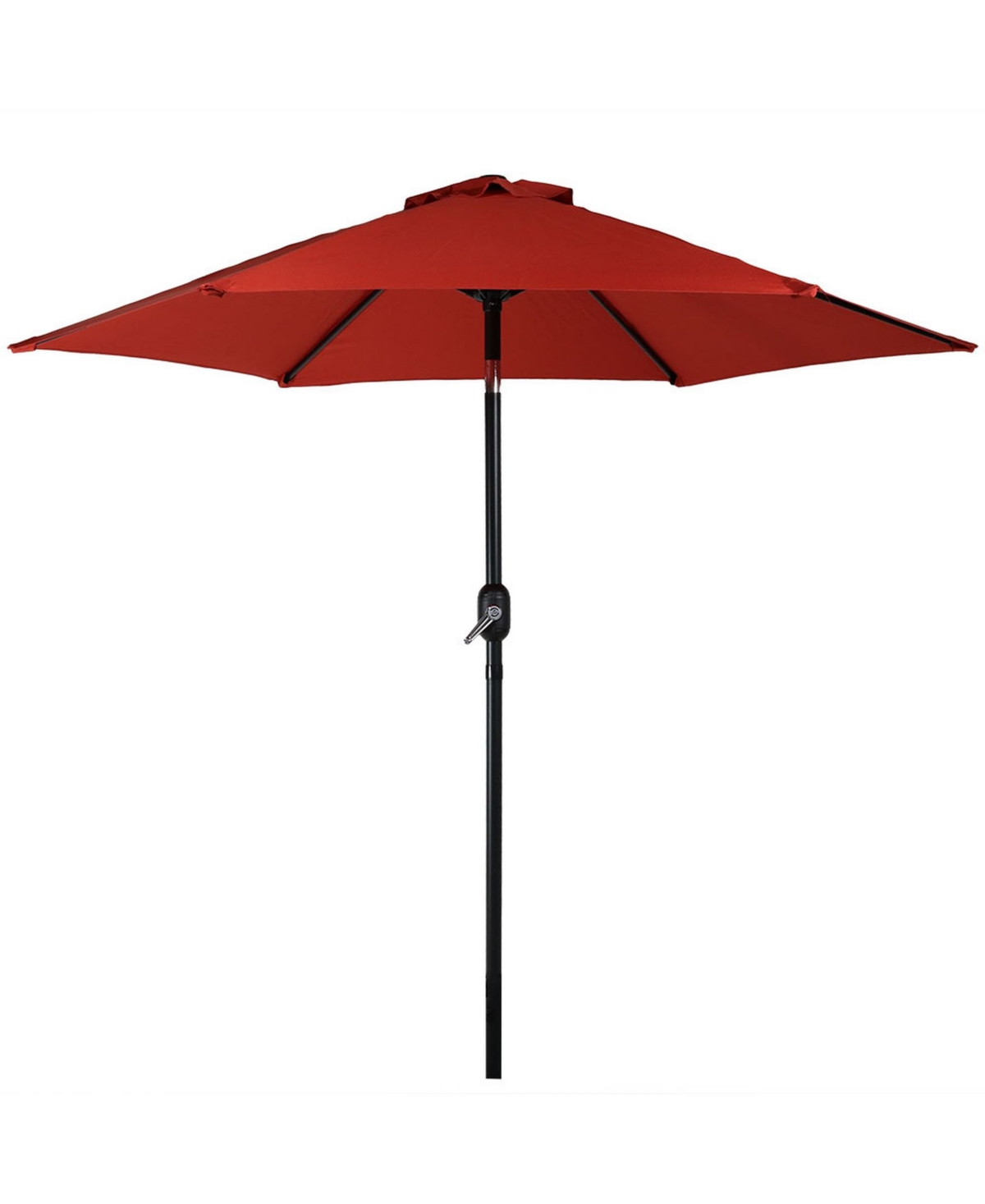 7.5 ft Outdoor Patio Umbrella - Polyester Table Market Umbrella with Push-Button Tilt and Crank - 8 Sturdy Ribs - Burnt Orange - Burnt orange