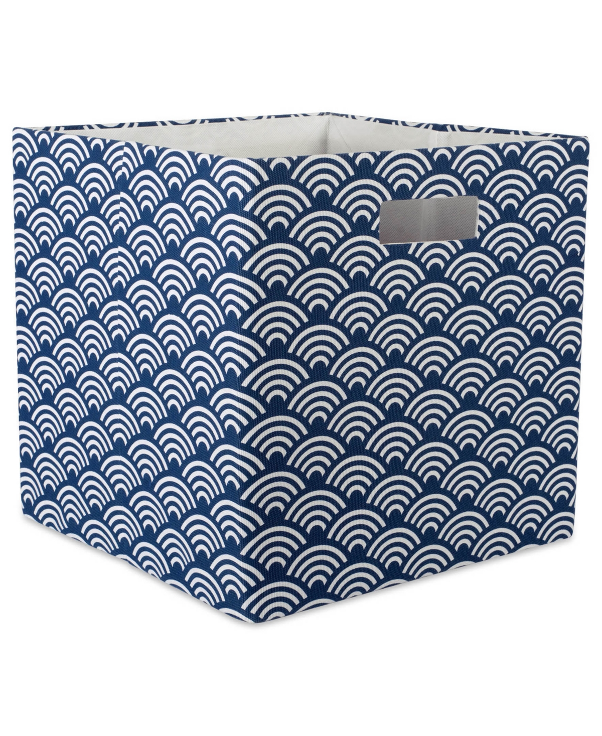 Waves Print Polyester Storage Bin - Blue