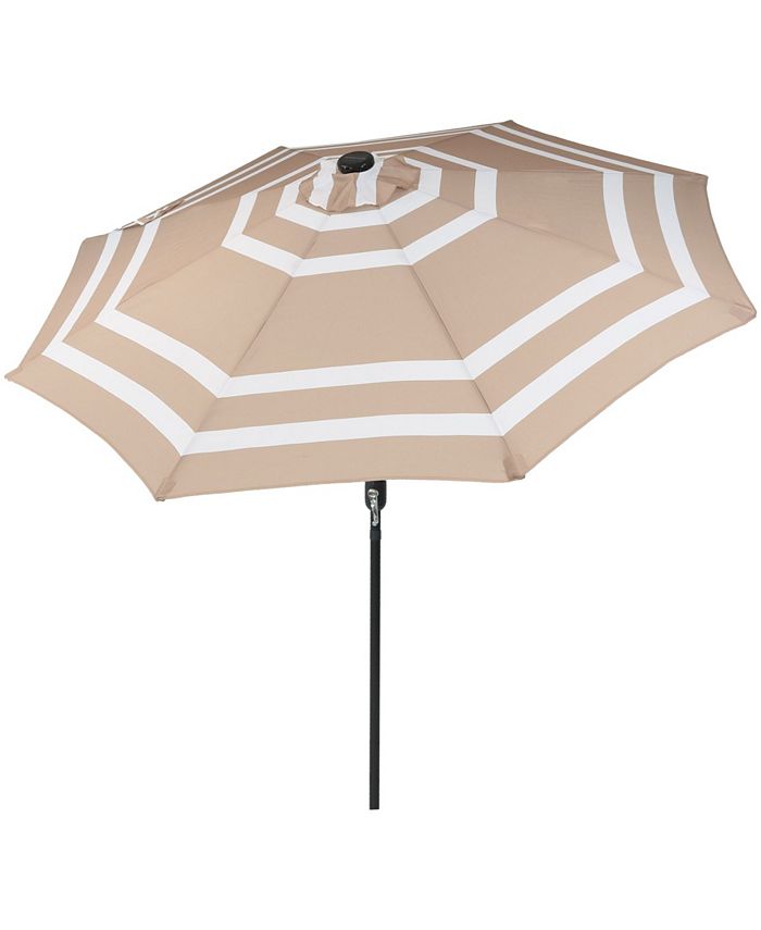 Sunnydaze Decor 9' Outdoor Patio Umbrella with Solar Lights and Tilt or