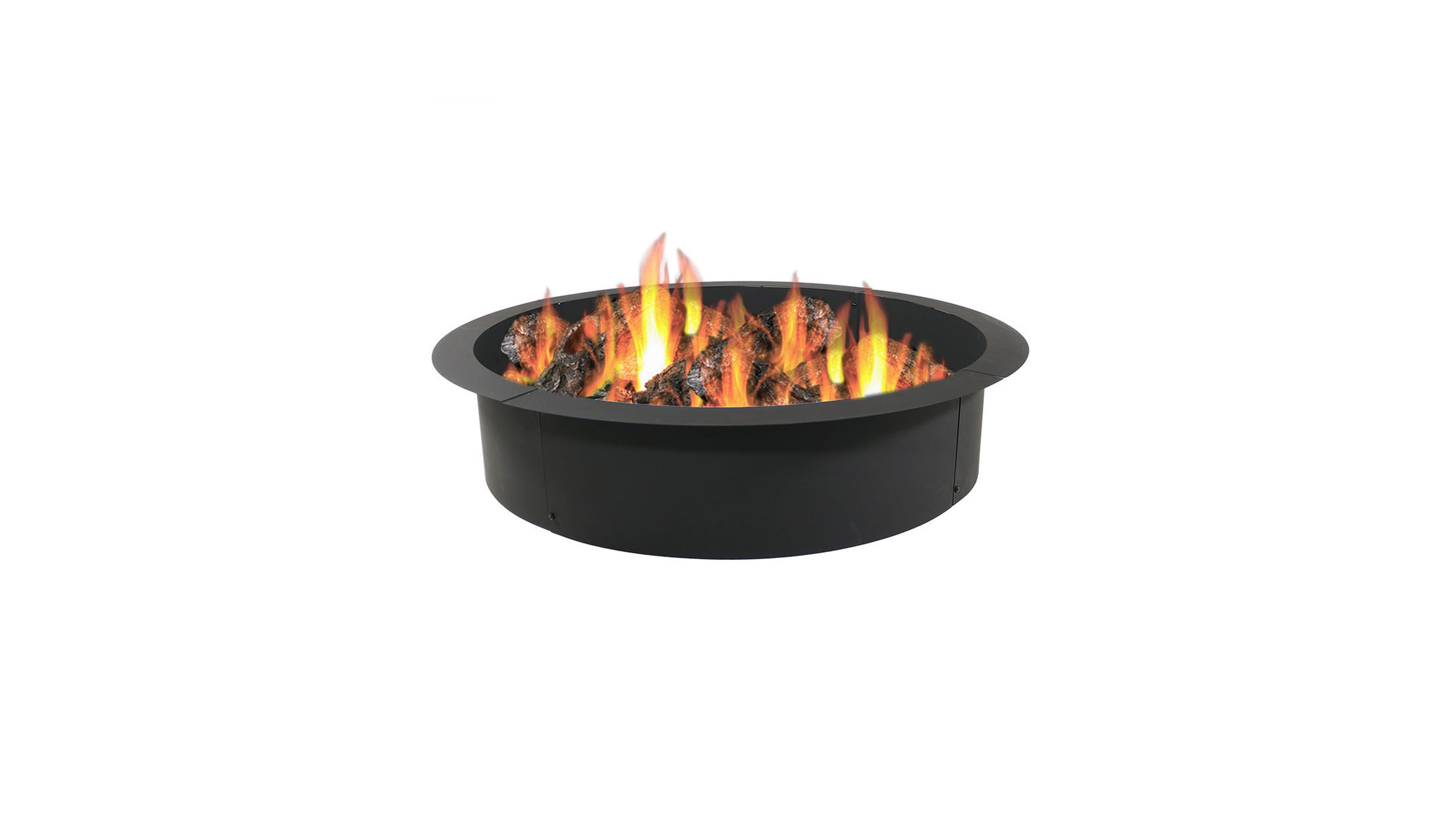 Outdoor Heavy-Duty Steel Portable Above Ground or In-Ground Round Fire Pit Liner Ring