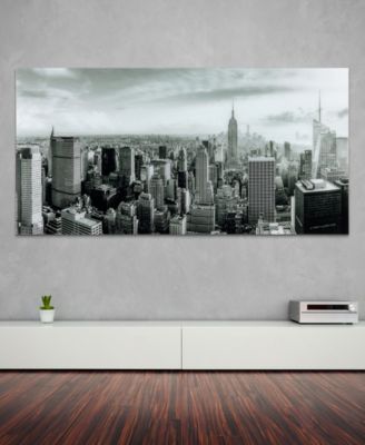 My New York Frameless Free Floating Tempered Art Glass Wall Art by EAD Art Coop, 36" x 72" x 0.2"