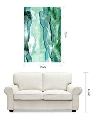 Water Women I Frameless Free Floating Tempered Art Glass Wall Art by EAD Art Coop, 48" x 32" x 0.2"
