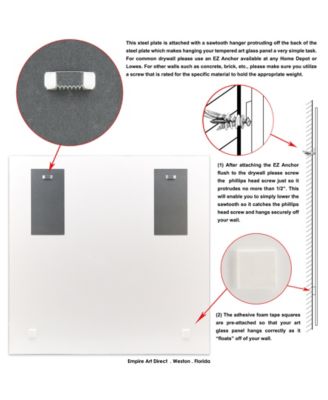 Fashion Square Beveled Wall Mirror on Free Floating Reverse Printed Tempered Art Glass, 36" x 36" x 0.4"