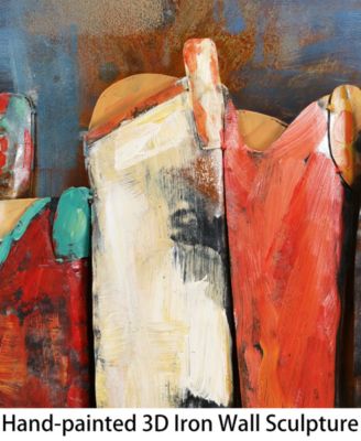 Empire Art Cowboy’s Boots Mixed Media Iron Hand Painted Dimensional Wall Art, 30" x 40" x 2.4"