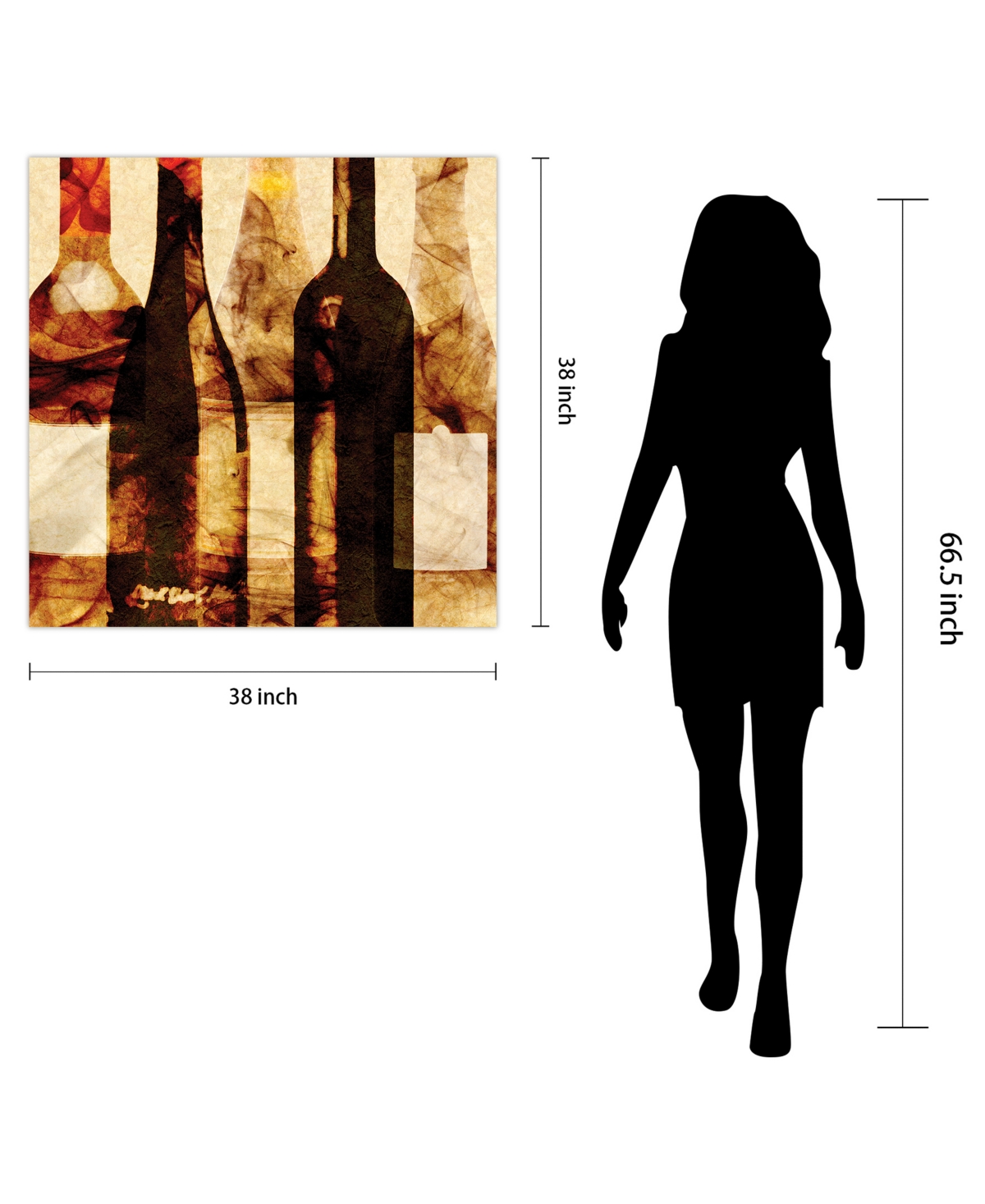 Empire Art Direct Smokey Wine 3Frameless Free Floating Tempered Art Glass Wine Bottle Wall Art by Ead Art Coop, 0.2