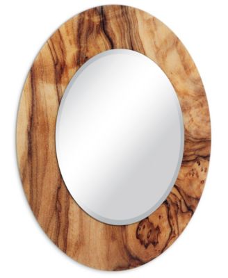 Forest Round Beveled Wall Mirror on Free Floating Reverse Printed Tempered Art Glass, 36" x 36" x 0.4"
