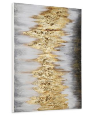 Gold Frequency Textured Metallic Hand Painted Wall Art by Martin Edwards, 30" x 40" x 1.5"