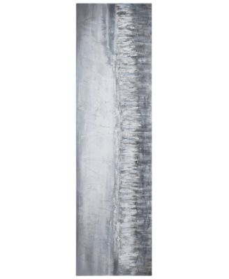 Silver Dust Textured Metallic Hand Painted Wall Art by Martin Edwards, 20" x 72" x 1.5"