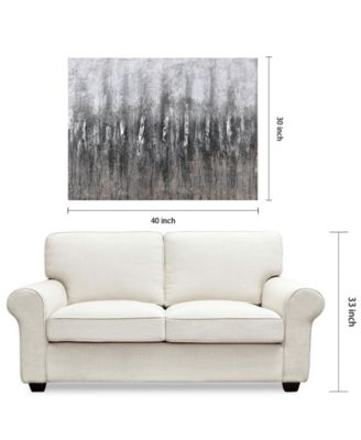 Gray Frequency Textured Metallic Hand Painted Wall Art by Martin Edwards, 30" x 40" x 1.5"