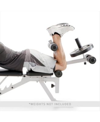 Marcy Powder Coated Steel Home Gym Multipurpose Adjustable Weight Bench, White