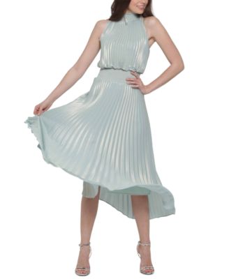 pleated midi occasion dress