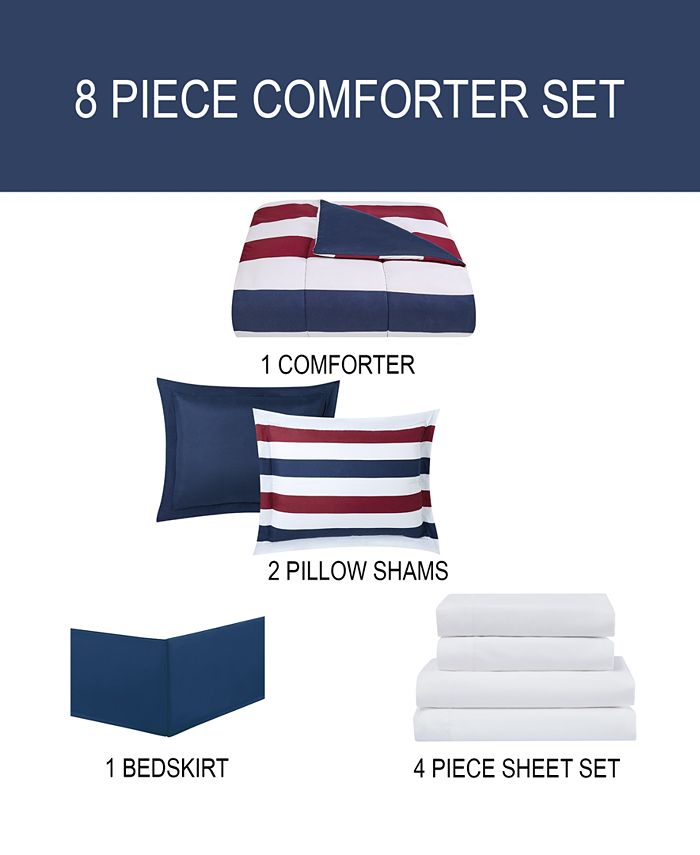 Pem America Modern Stripe 8Pc. Comforter Set & Reviews Comforter