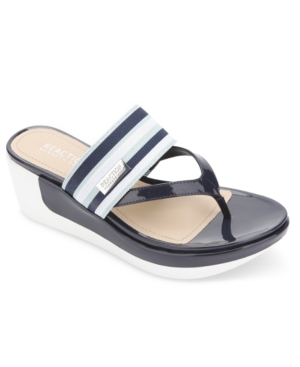 Kenneth Cole Reaction Women's Pepea Cross Thong Wedge Sandals Women's Shoes