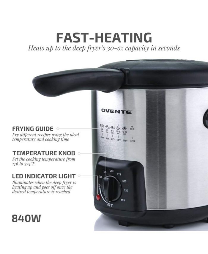 OVENTE Electric Deep Fryer - Gray