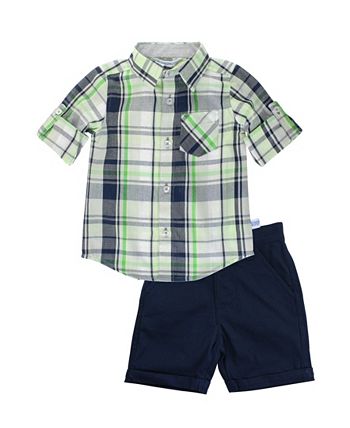 Baby Boy Summer Clothes Toddler Kids Boys Summer Short Sleeve Casual Gentleman Tops Solid Button Down Shirt Toddler T Shirts Green 13 Years-14 Years