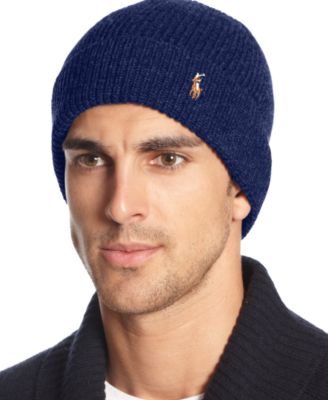 Polo Ralph Lauren Signature Merino Cuff Hat - Hats - Men - Macy's