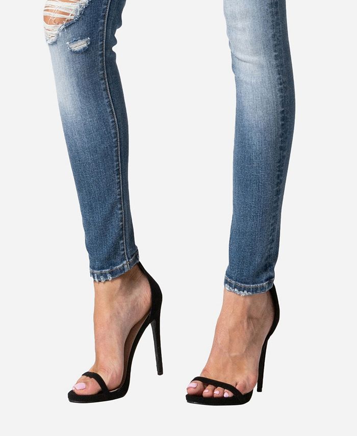 VERVET Mid Rise Distressed Skinny Ankle Jeans & Reviews - Jeans - Women ...