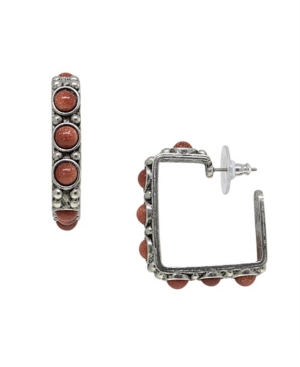 image of T.r.u. by 1928 Pewter Genuine Sandstone Square Earring