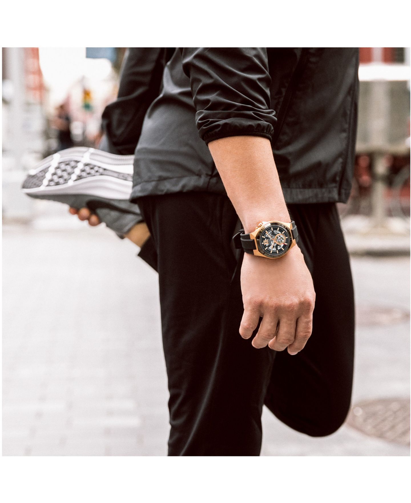 Мужские часы Bulova Automatic Black Silicone Strap Watch 46mm 98A177 — фото 6