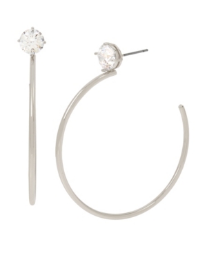image of Jessica Simpson Cubic Zirconia Stone Hoop Earrings
