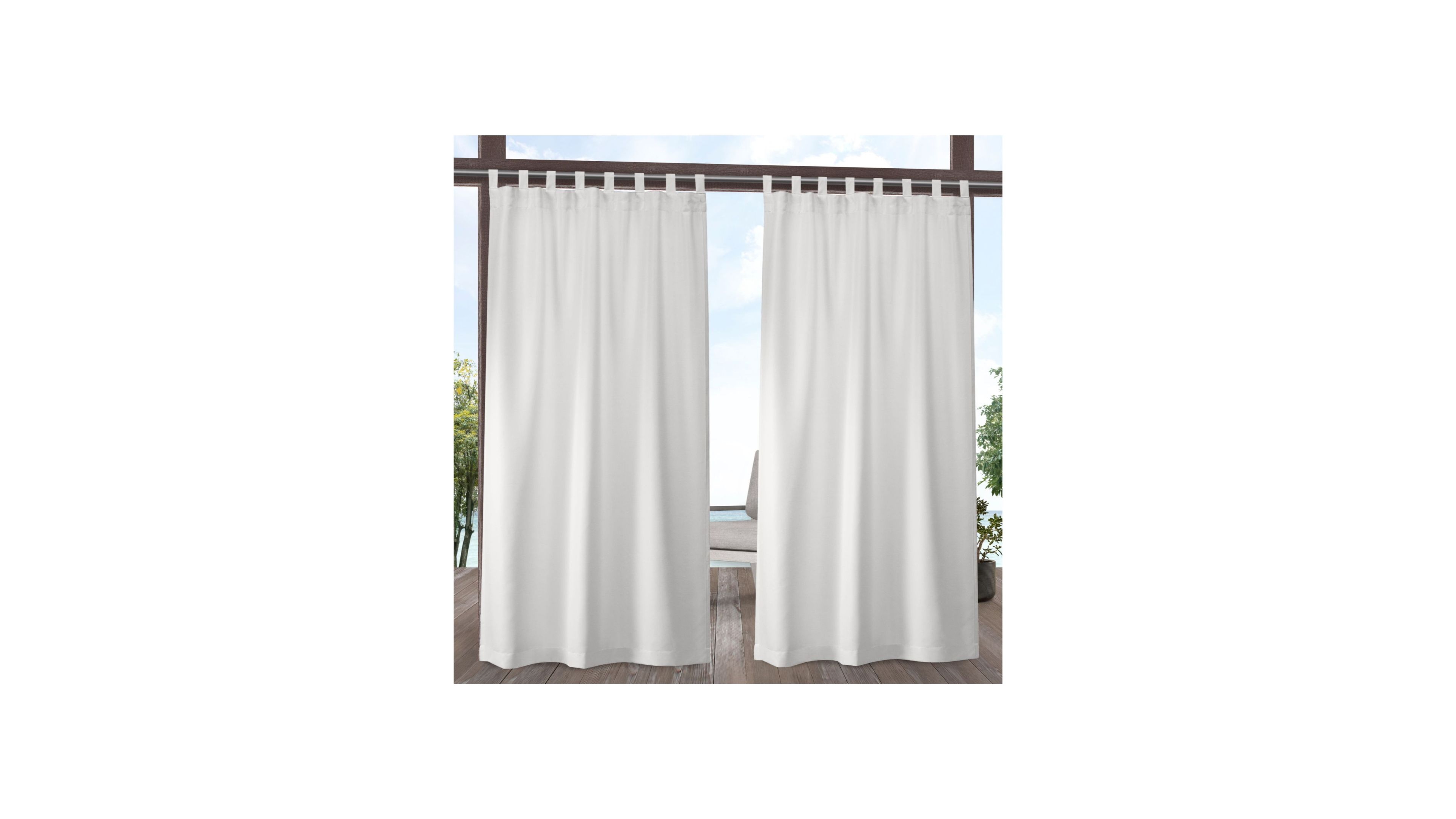 Exclusive Home Curtains Indoor - Outdoor Solid Cabana Tab Top Curtain Panel Pair, 54" x 120"