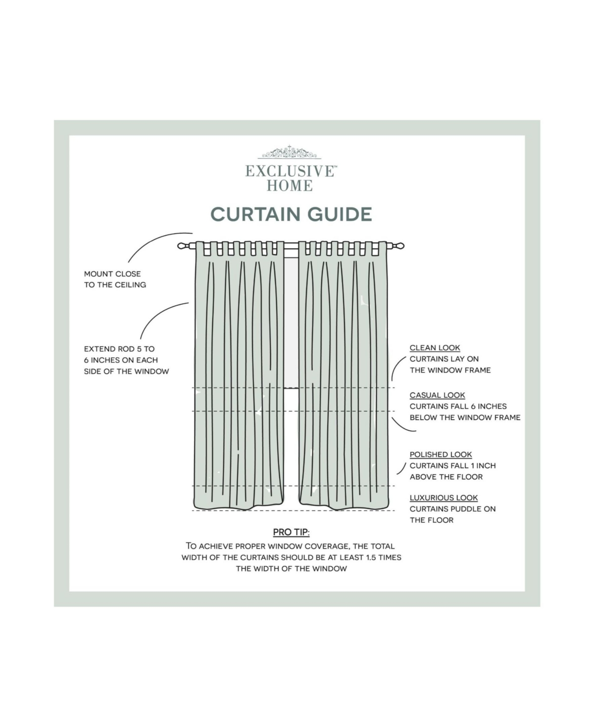 Exclusive Home Curtains Indoor - Outdoor Solid Cabana Tab Top Curtain Panel Pair, 54