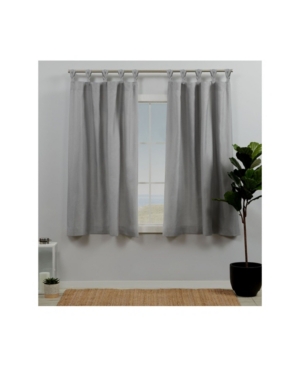Exclusive Home Curtains Loha Linen Braided Tab Top Curtain Panel Pair, 54" X 63" In Dark Gray