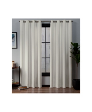 Shop Exclusive Home Curtains Academy Total Blackout Grommet Top Curtain Panel Pair, 52" X 84" In Ivory