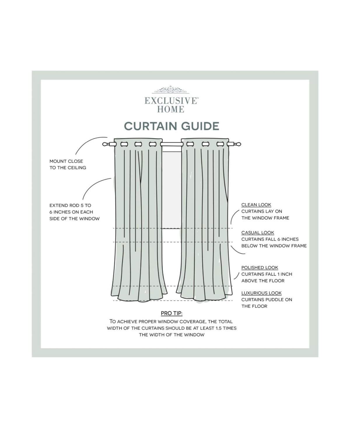 Exclusive Home Curtains Indoor - Outdoor Solid Cabana Grommet Top Curtain Panel Pair, 54